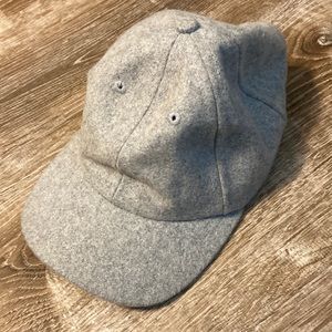 Quintinco. Grey felted wool style adjustable baseball hat made in USA